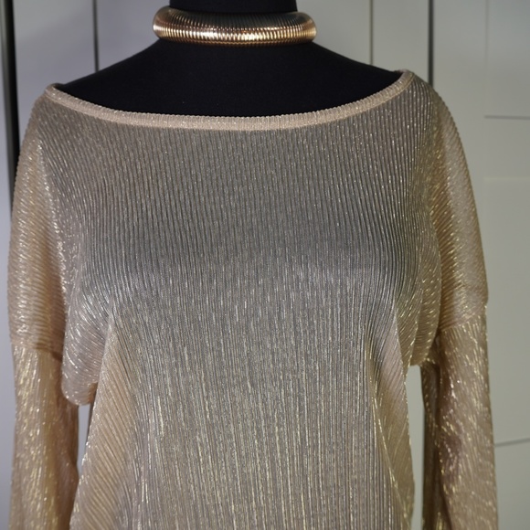Pretty Little Things Gold Sheer Dress - Picture 3 of 3